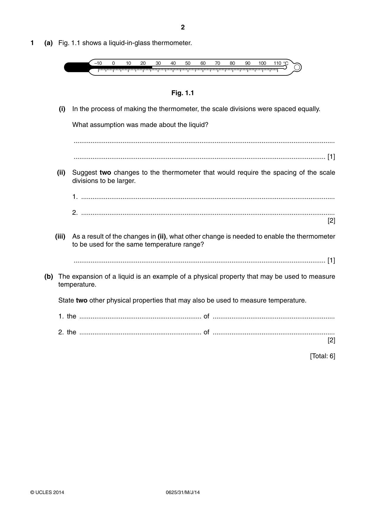 Cambridge IGCSE Physics 0625 2014 May/June Paper 3 · Variant 1 question paper, page 2 of 12