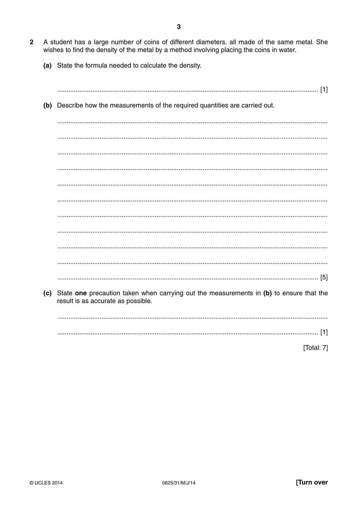 Cambridge IGCSE Physics 0625 2014 May/June Paper 3 · Variant 1 question paper, page 3 of 12