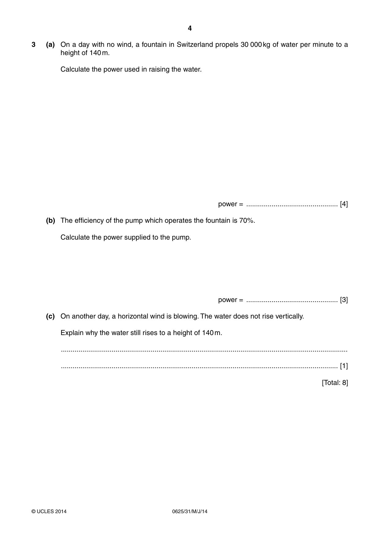 Cambridge IGCSE Physics 0625 2014 May/June Paper 3 · Variant 1 question paper, page 4 of 12