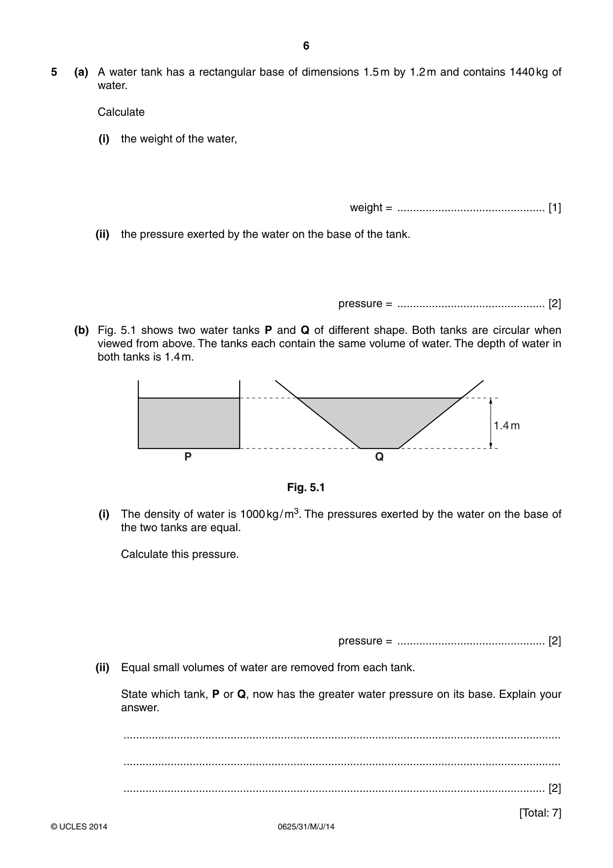 Cambridge IGCSE Physics 0625 2014 May/June Paper 3 · Variant 1 question paper, page 6 of 12