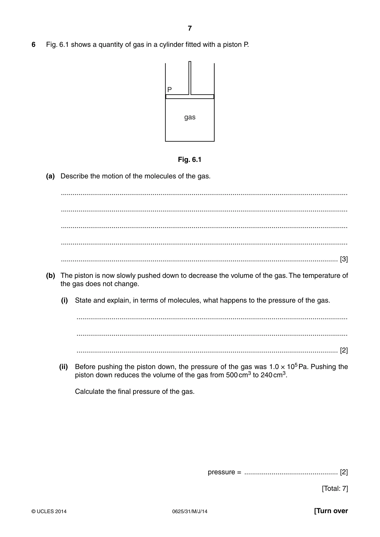 Cambridge IGCSE Physics 0625 2014 May/June Paper 3 · Variant 1 question paper, page 7 of 12