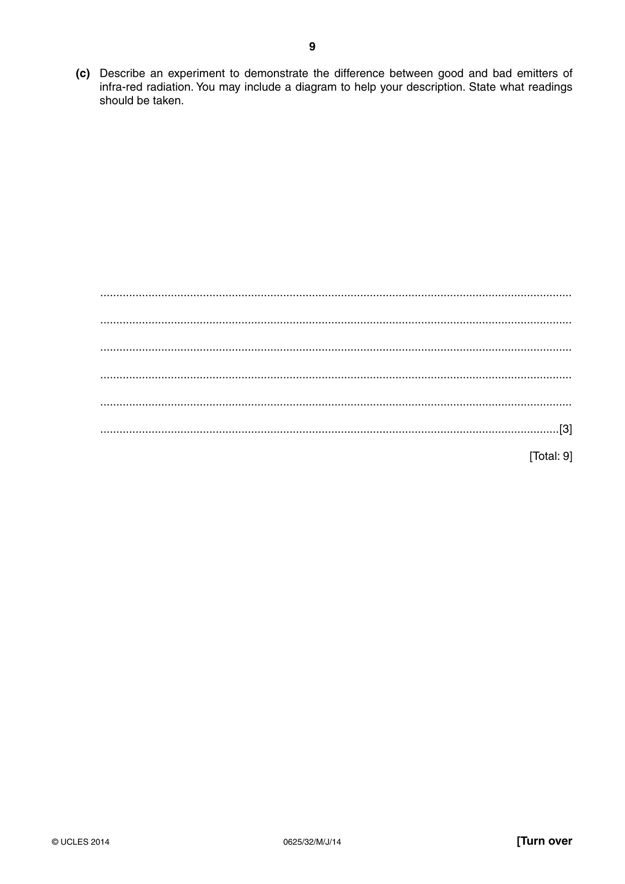 Cambridge IGCSE Physics 0625 2014 May/June Paper 3 · Variant 2 question paper, page 9 of 20