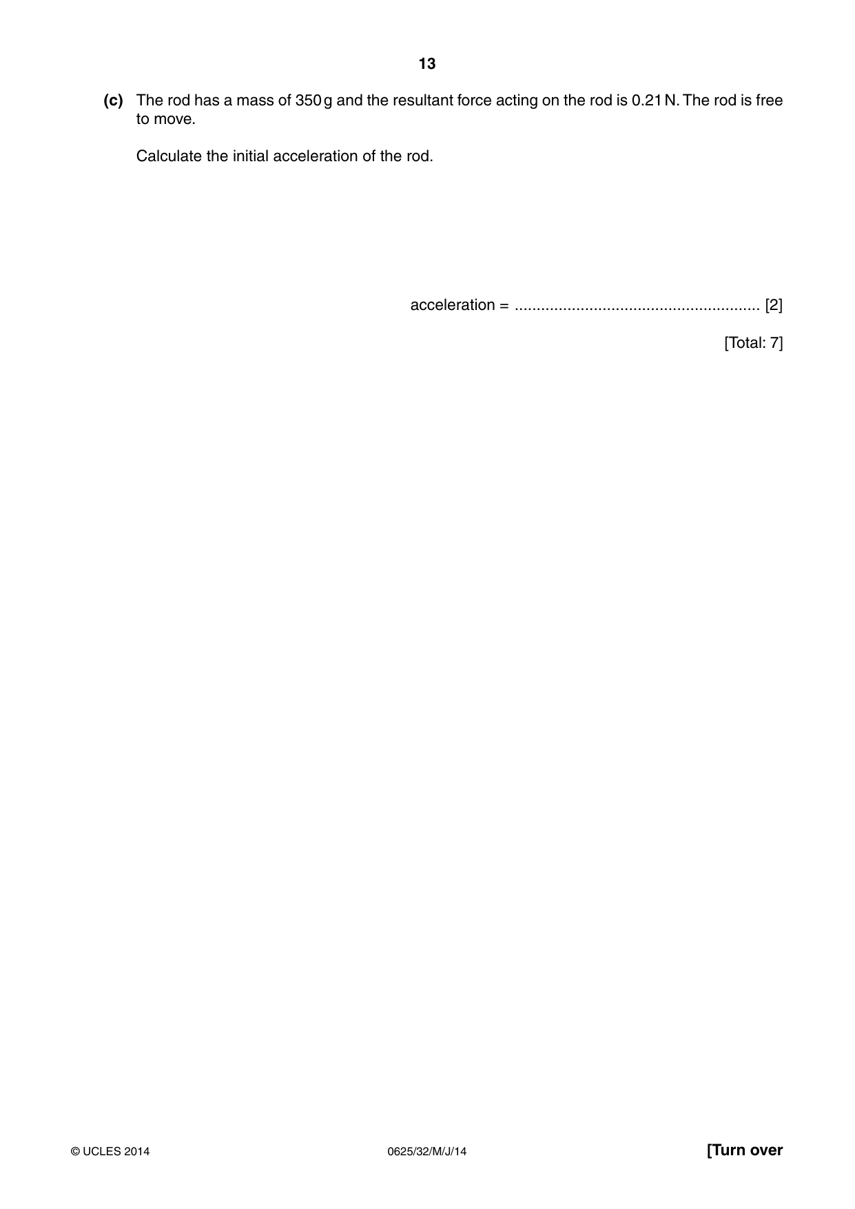Cambridge IGCSE Physics 0625 2014 May/June Paper 3 · Variant 2 question paper, page 13 of 20