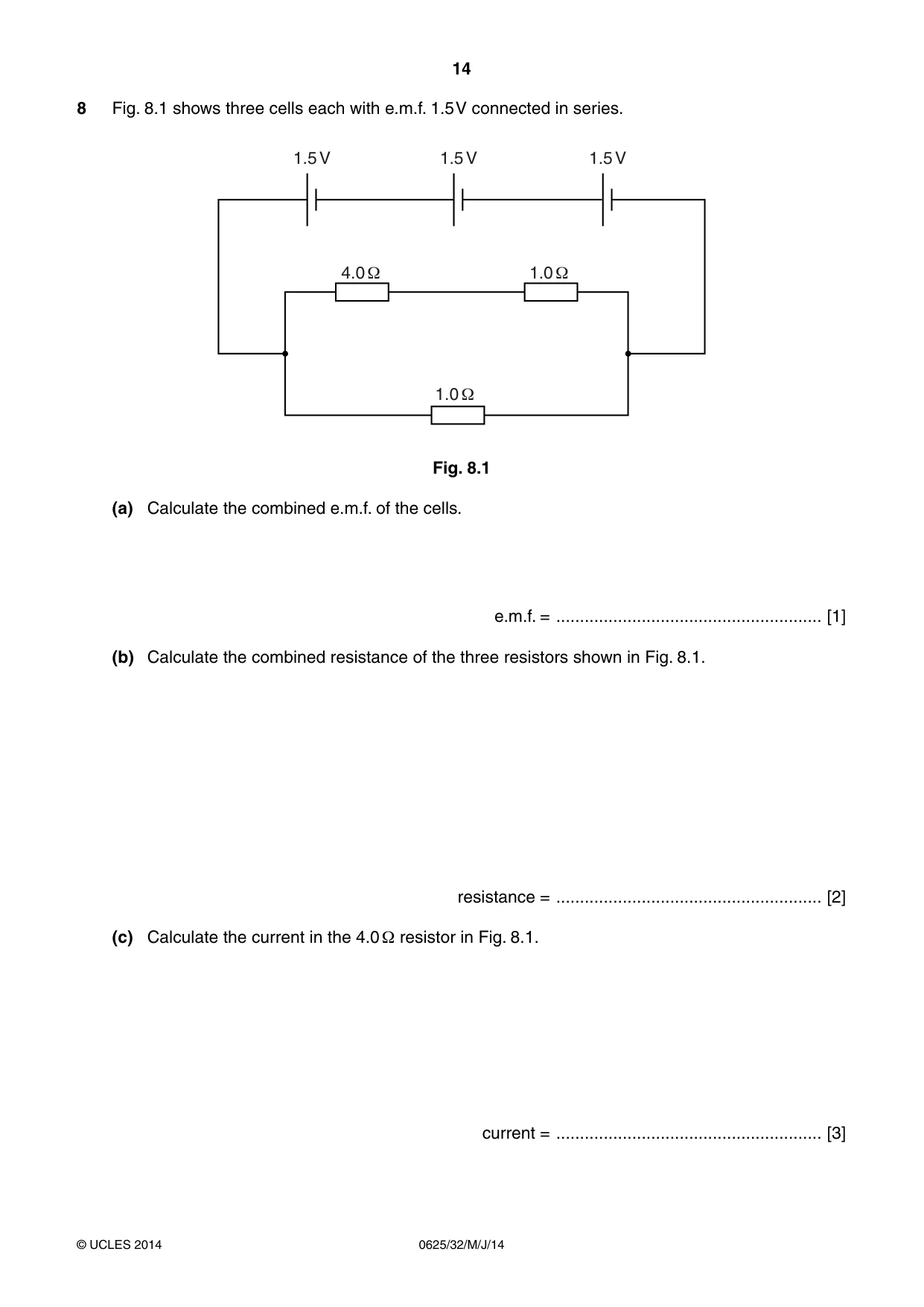 Cambridge IGCSE Physics 0625 2014 May/June Paper 3 · Variant 2 question paper, page 14 of 20