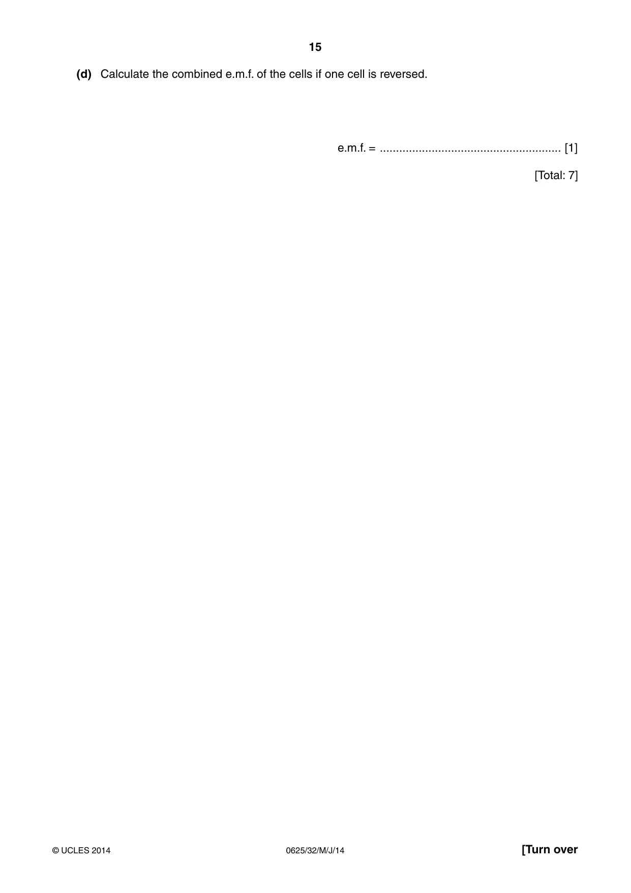 Cambridge IGCSE Physics 0625 2014 May/June Paper 3 · Variant 2 question paper, page 15 of 20