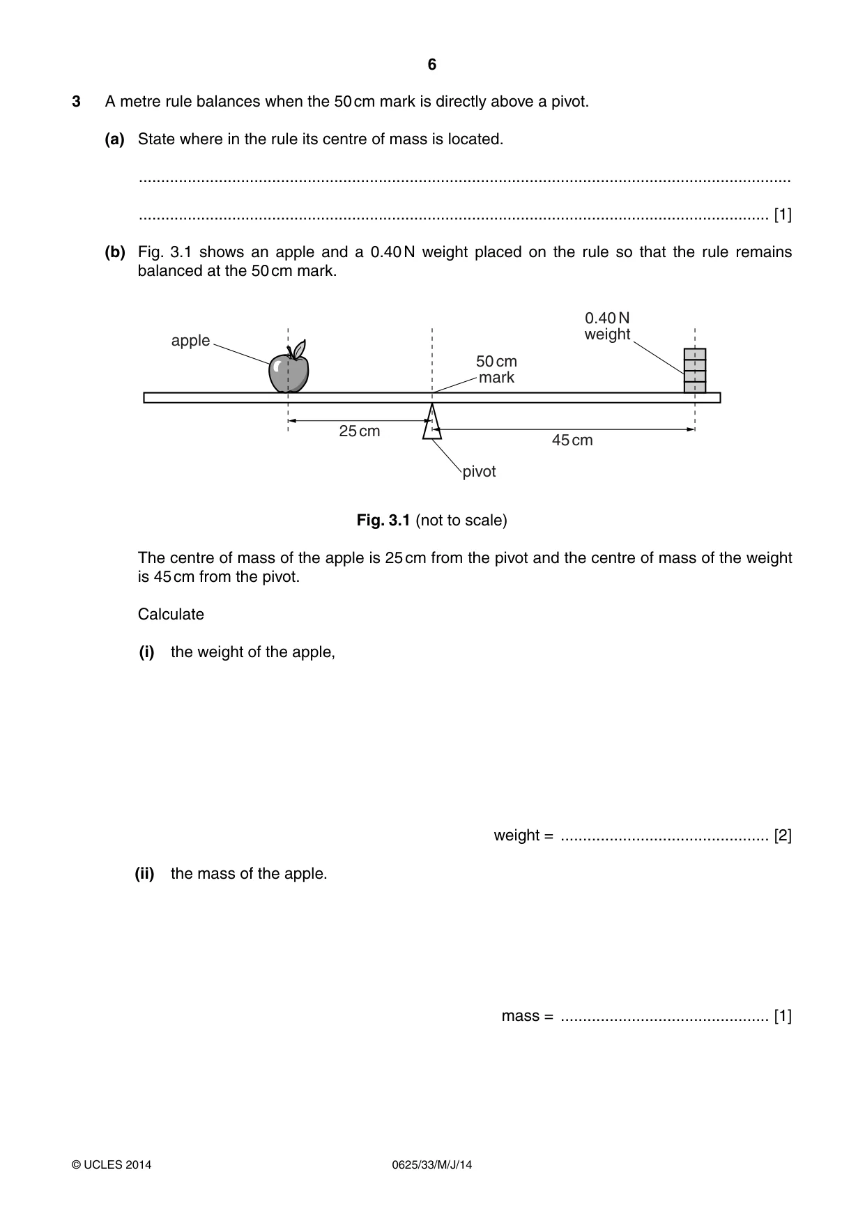 Cambridge IGCSE Physics 0625 2014 May/June Paper 3 · Variant 3 question paper, page 6 of 20