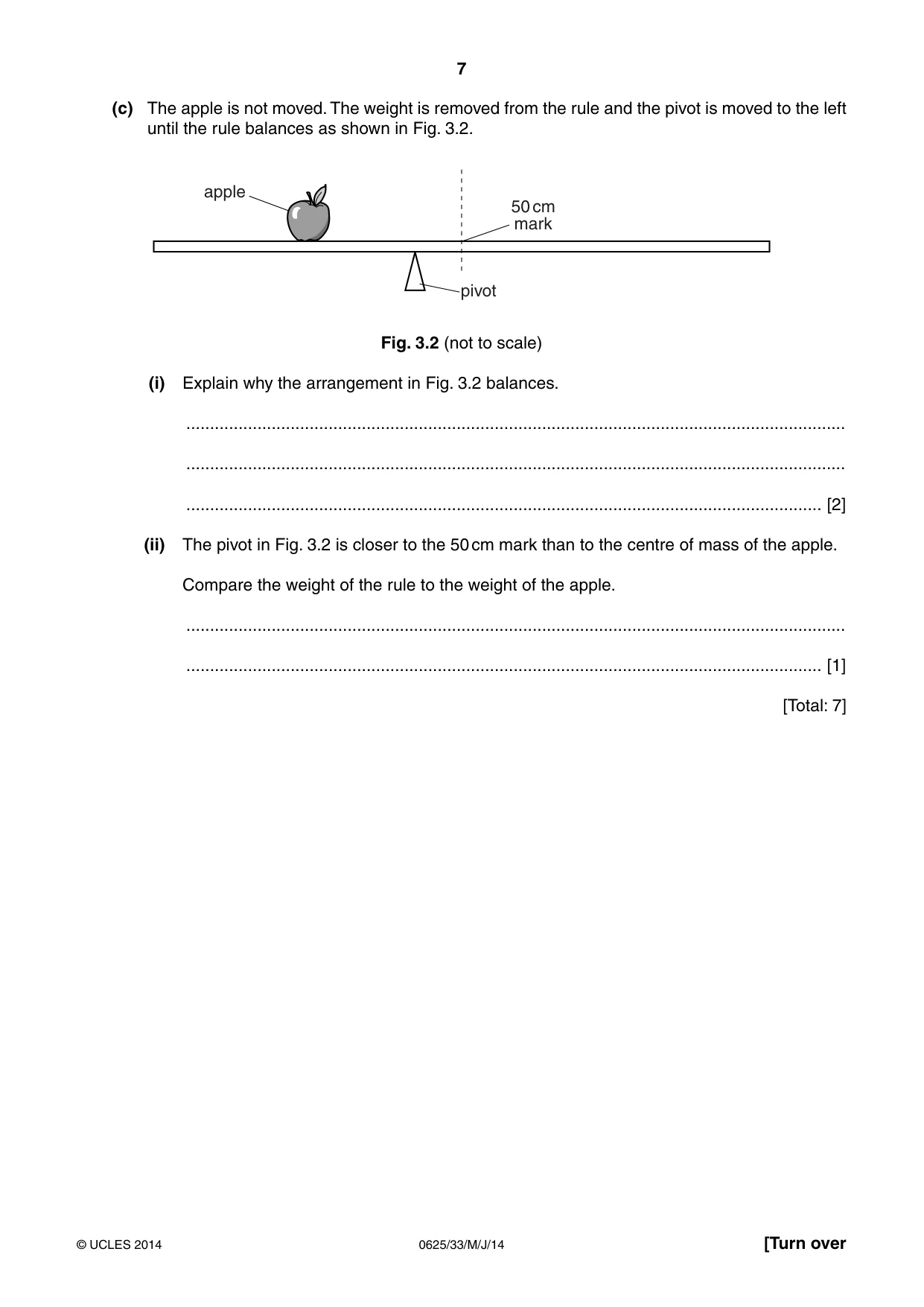 Cambridge IGCSE Physics 0625 2014 May/June Paper 3 · Variant 3 question paper, page 7 of 20