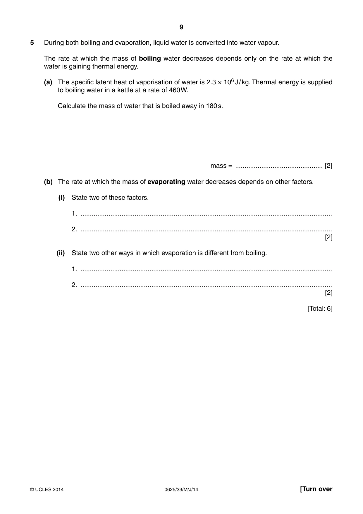 Cambridge IGCSE Physics 0625 2014 May/June Paper 3 · Variant 3 question paper, page 9 of 20