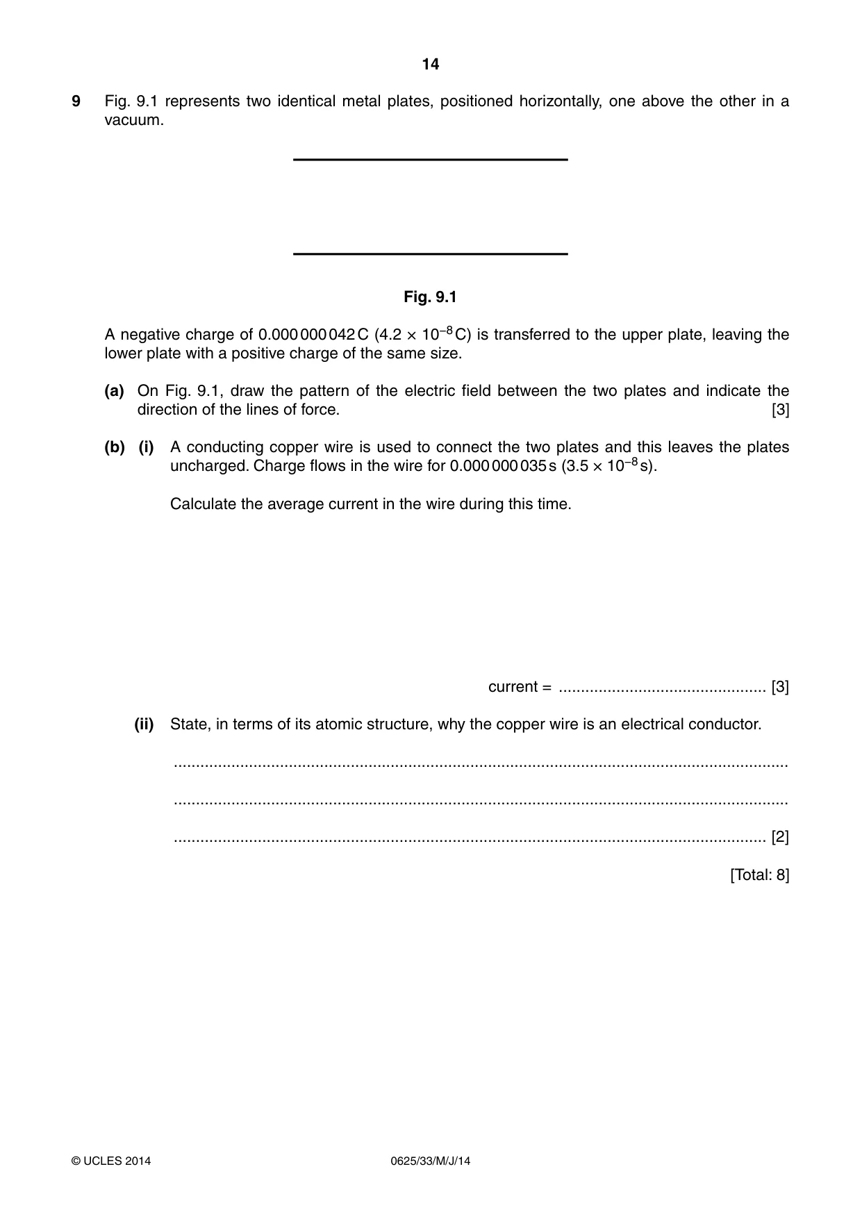 Cambridge IGCSE Physics 0625 2014 May/June Paper 3 · Variant 3 question paper, page 14 of 20