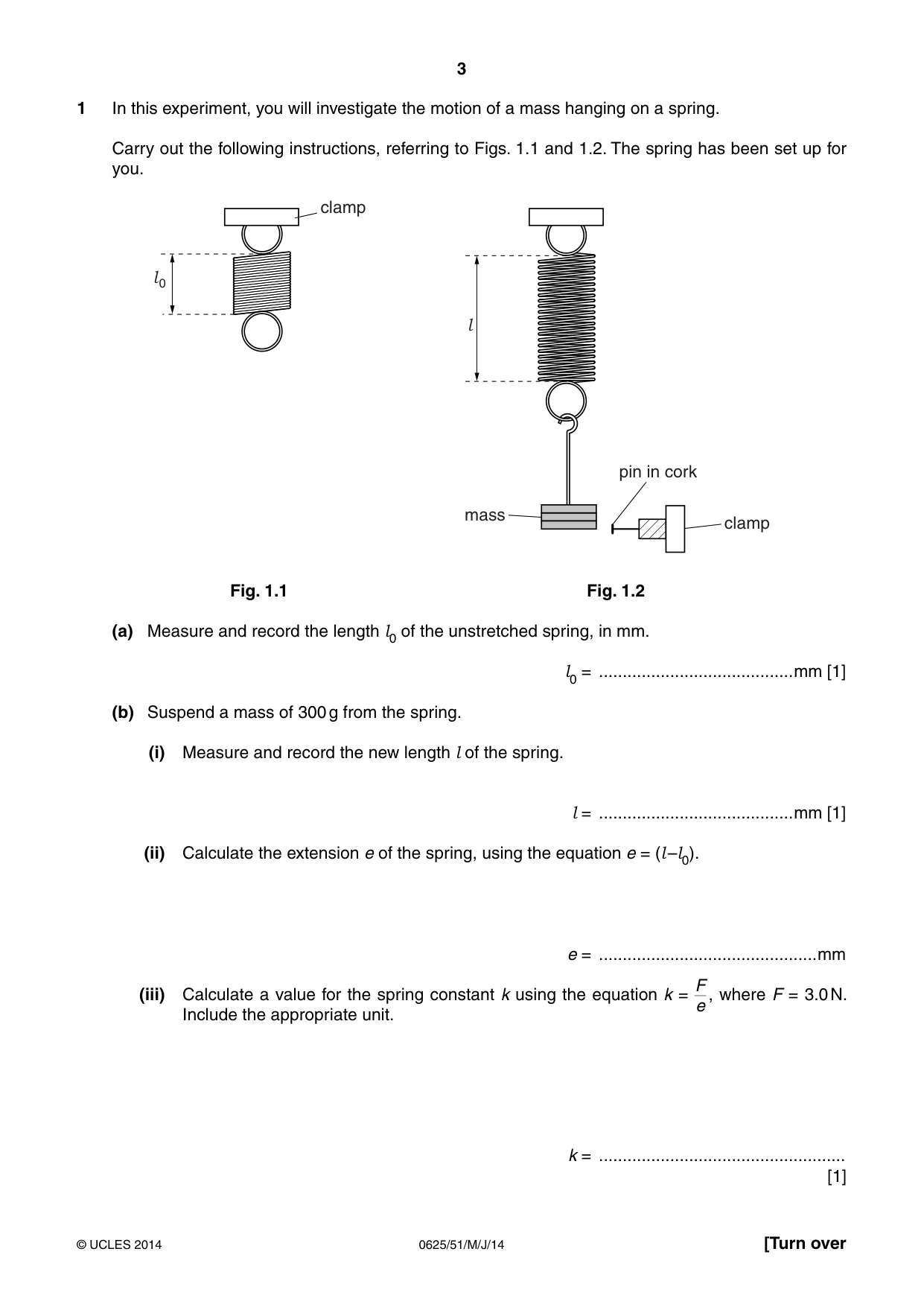 Cambridge IGCSE Physics 0625 2014 May/June Paper 5 · Variant 1 question paper, page 3 of 12