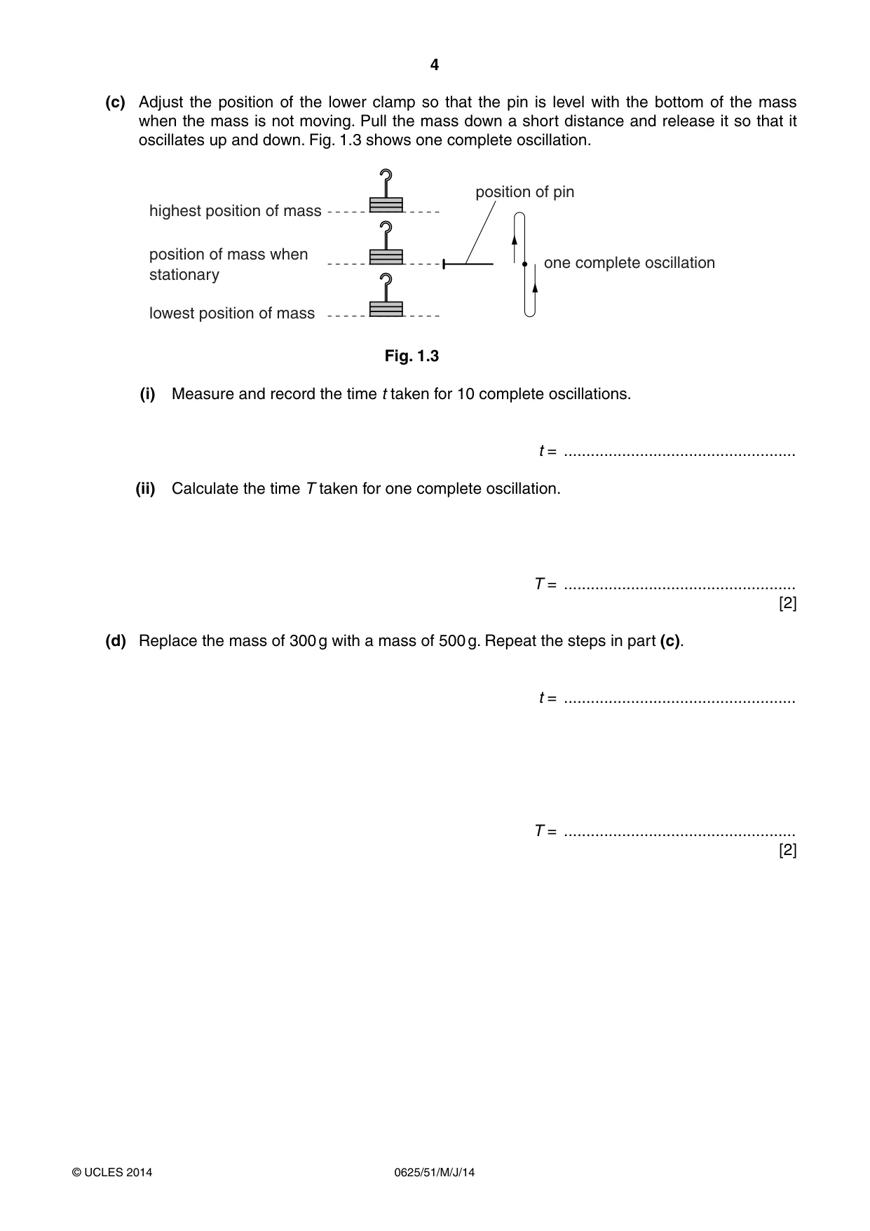 Cambridge IGCSE Physics 0625 2014 May/June Paper 5 · Variant 1 question paper, page 4 of 12