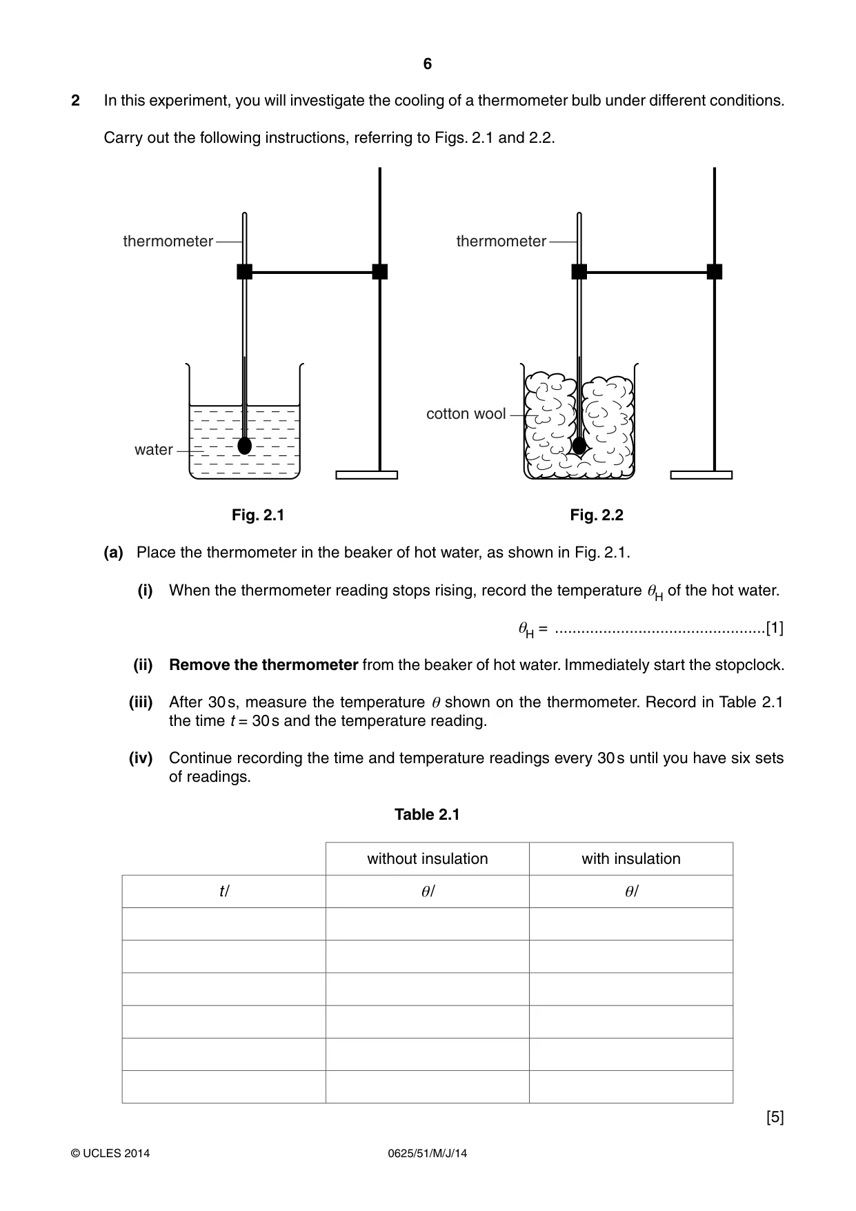 Cambridge IGCSE Physics 0625 2014 May/June Paper 5 · Variant 1 question paper, page 6 of 12