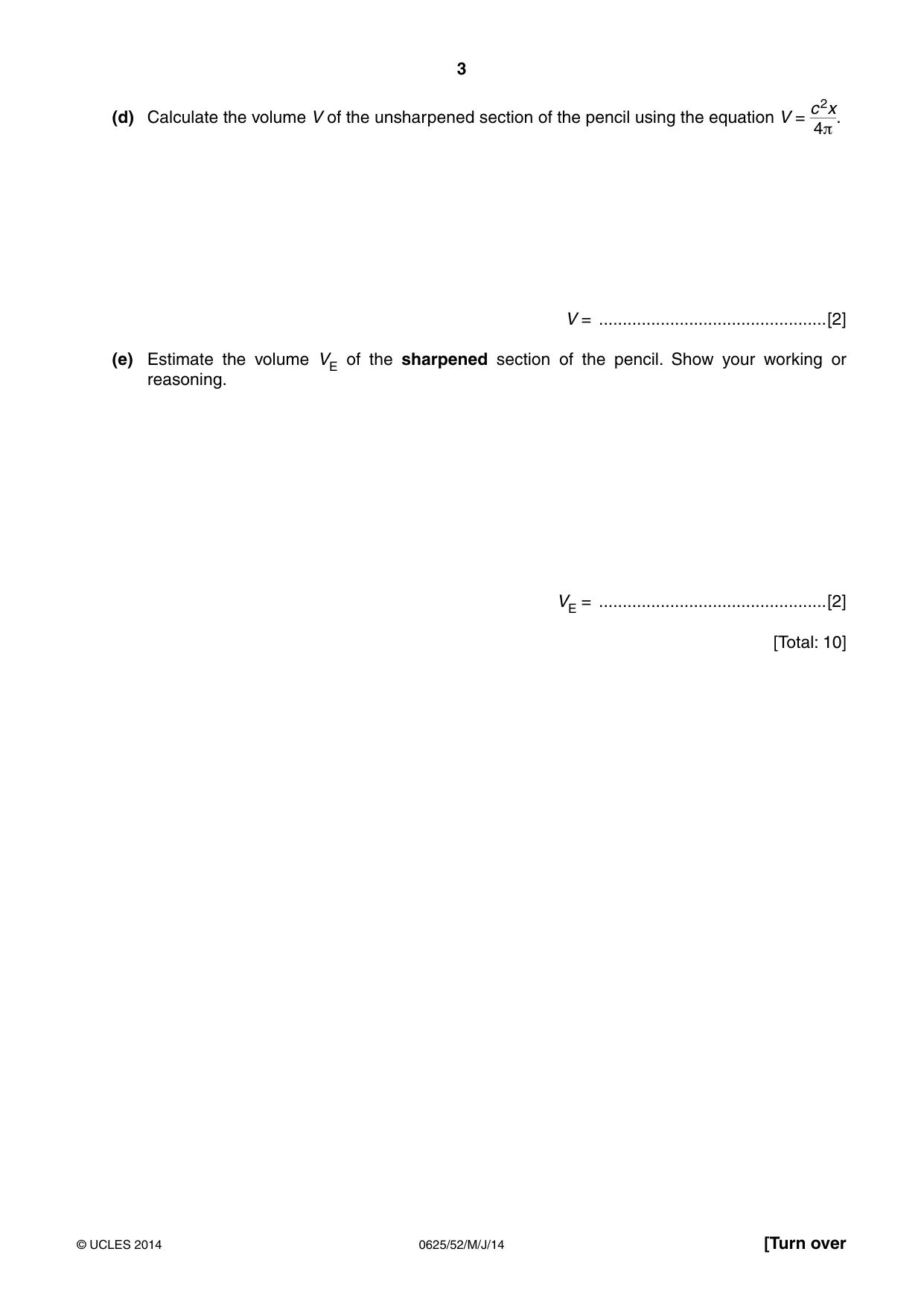 Cambridge IGCSE Physics 0625 2014 May/June Paper 5 · Variant 2 question paper, page 3 of 12