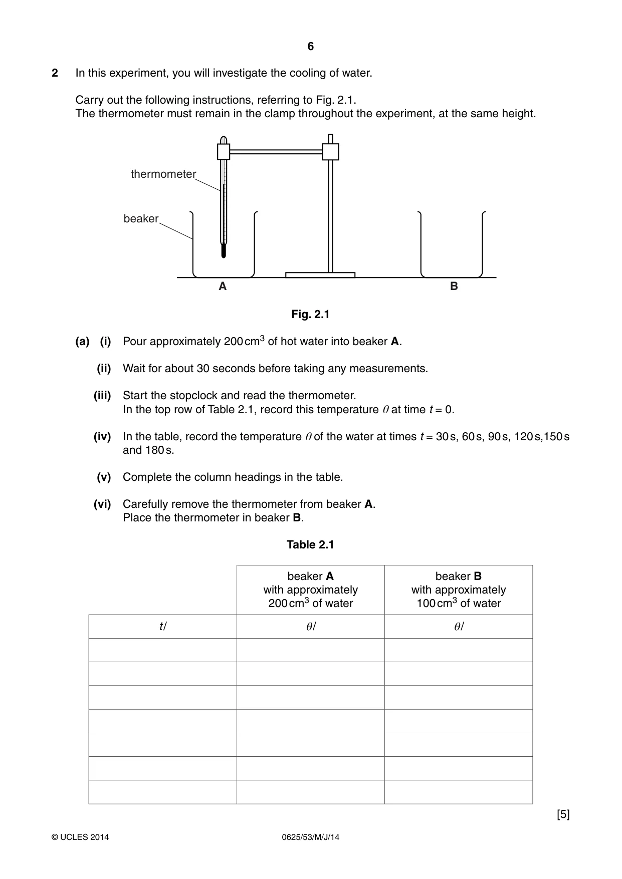 Cambridge IGCSE Physics 0625 2014 May/June Paper 5 · Variant 3 question paper, page 6 of 12