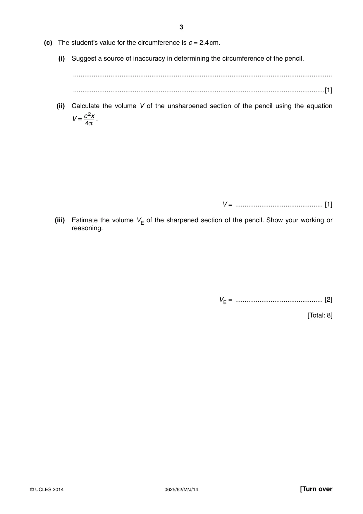 Cambridge IGCSE Physics 0625 2014 May/June Paper 6 · Variant 2 question paper, page 3 of 12