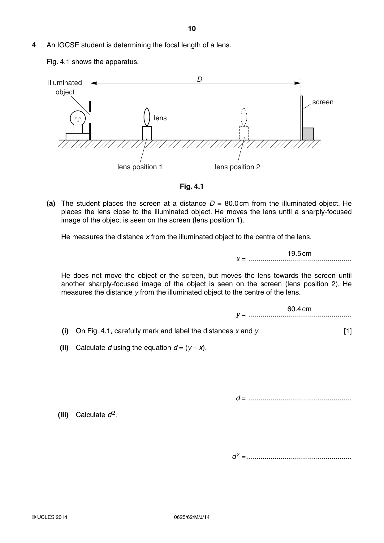 Cambridge IGCSE Physics 0625 2014 May/June Paper 6 · Variant 2 question paper, page 10 of 12