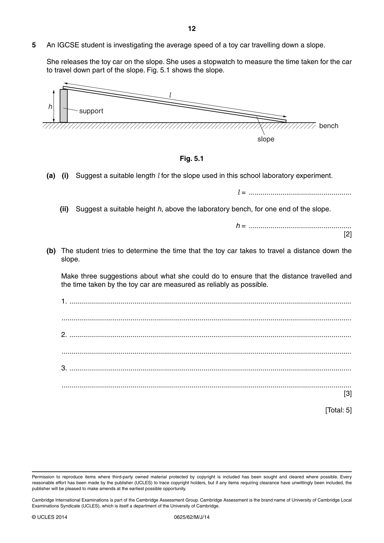 Cambridge IGCSE Physics 0625 2014 May/June Paper 6 · Variant 2 question paper, page 12 of 12