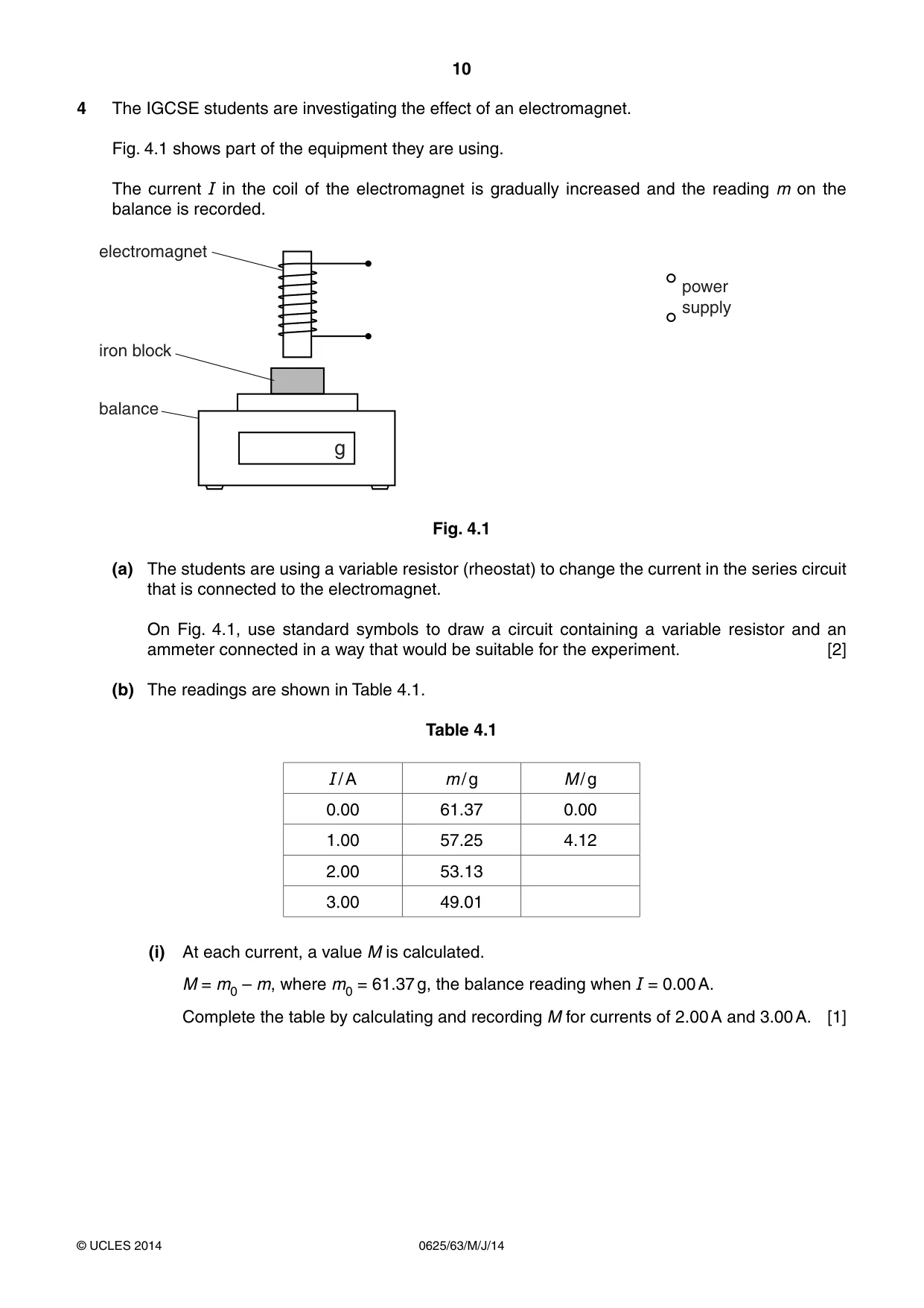 Cambridge IGCSE Physics 0625 2014 May/June Paper 6 · Variant 3 question paper, page 10 of 16