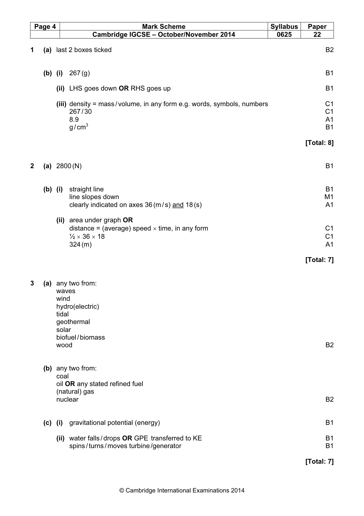Mark scheme, page 4 of 7