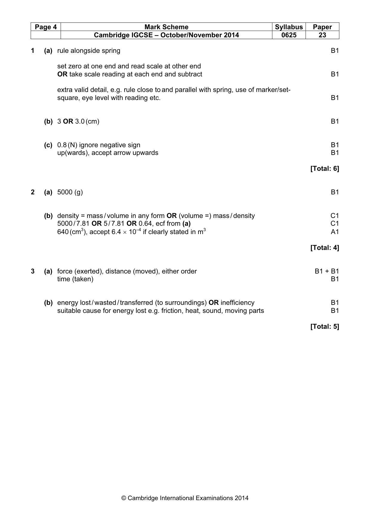 Mark scheme, page 4 of 8