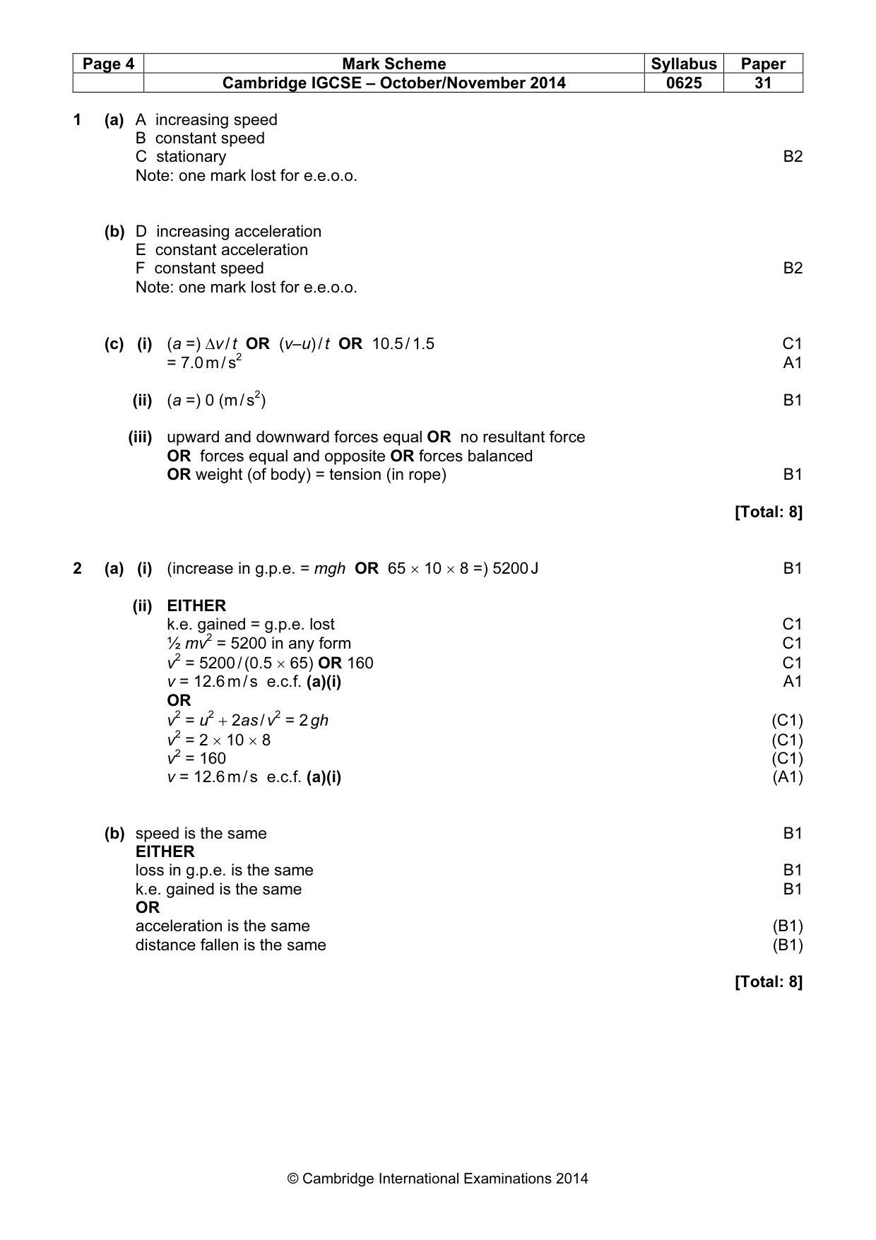 Mark scheme, page 4 of 7