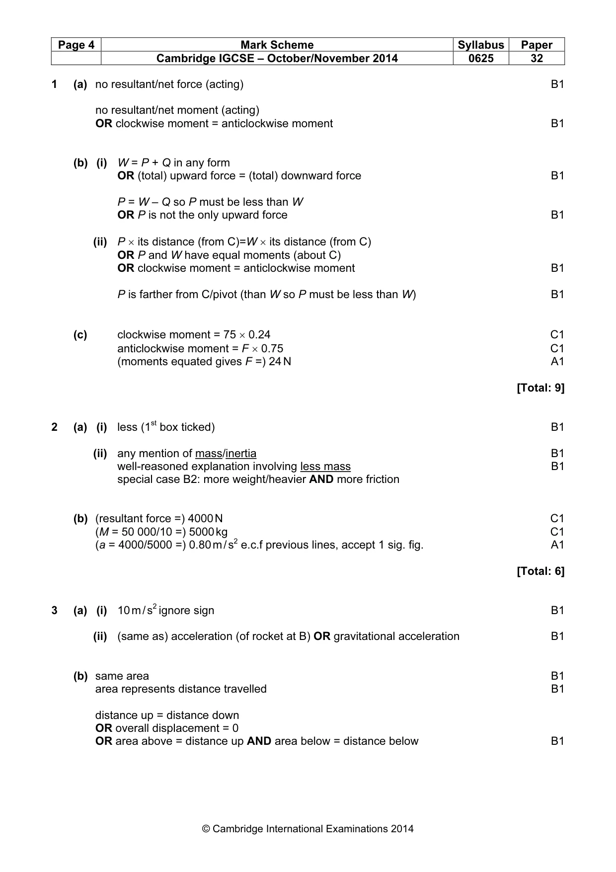 Mark scheme, page 4 of 8
