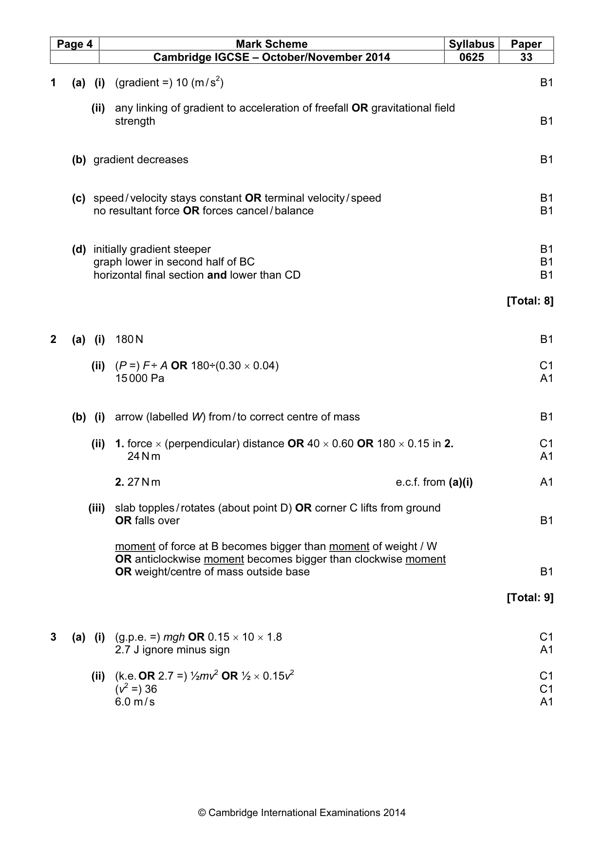 Mark scheme, page 4 of 7