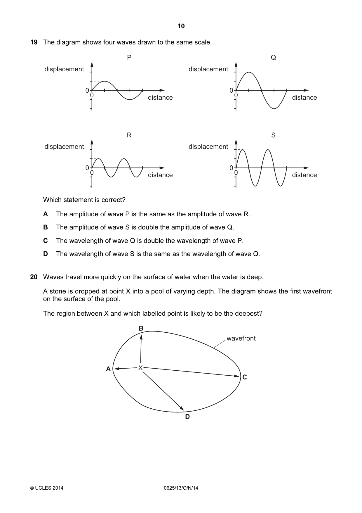 Cambridge IGCSE Physics 0625 2014 Oct/Nov Paper 1 · Variant 3 question paper, page 10 of 20
