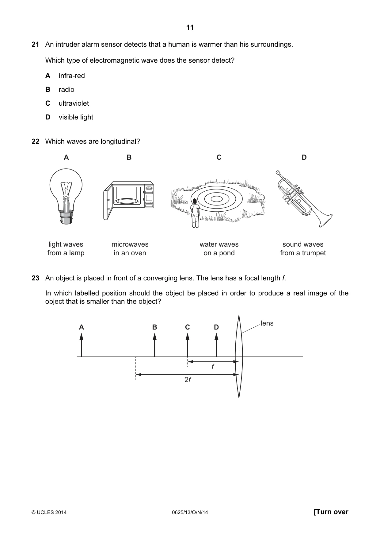 Cambridge IGCSE Physics 0625 2014 Oct/Nov Paper 1 · Variant 3 question paper, page 11 of 20