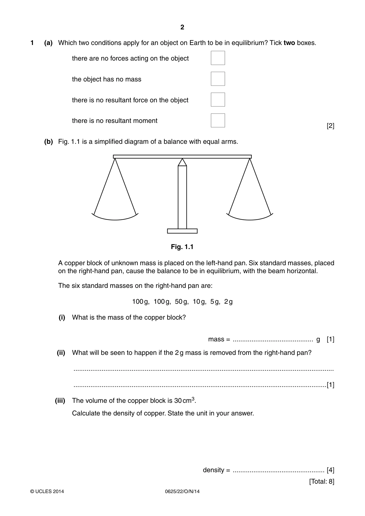 Cambridge IGCSE Physics 0625 2014 Oct/Nov Paper 2 · Variant 2 question paper, page 2 of 16