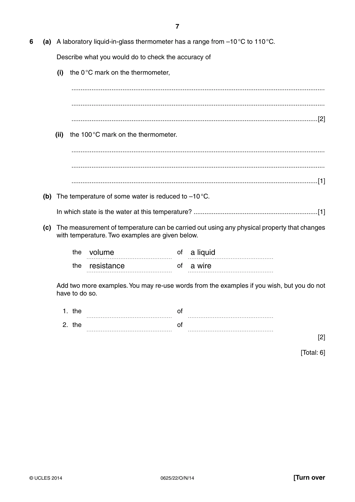 Cambridge IGCSE Physics 0625 2014 Oct/Nov Paper 2 · Variant 2 question paper, page 7 of 16