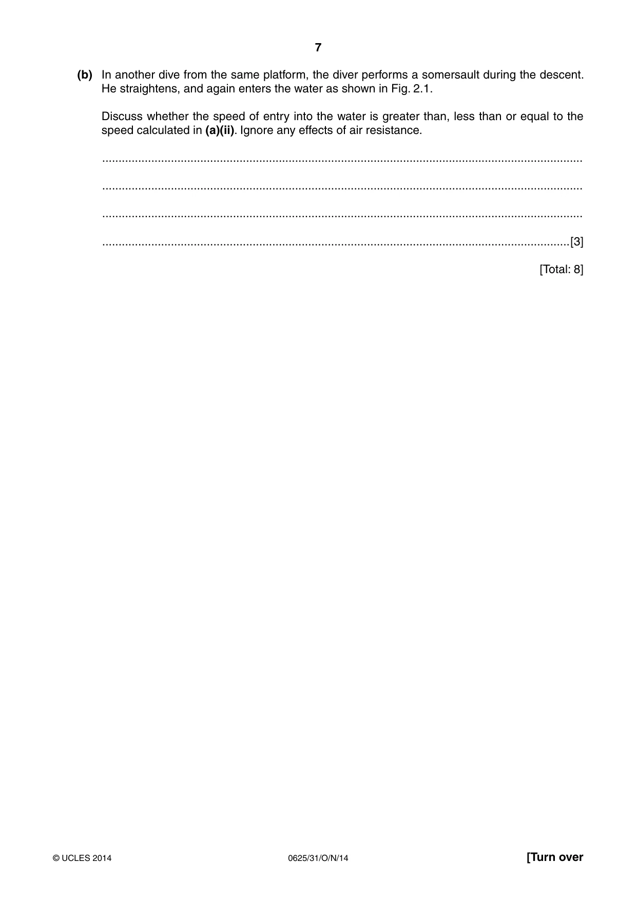 Cambridge IGCSE Physics 0625 2014 Oct/Nov Paper 3 · Variant 1 question paper, page 7 of 20