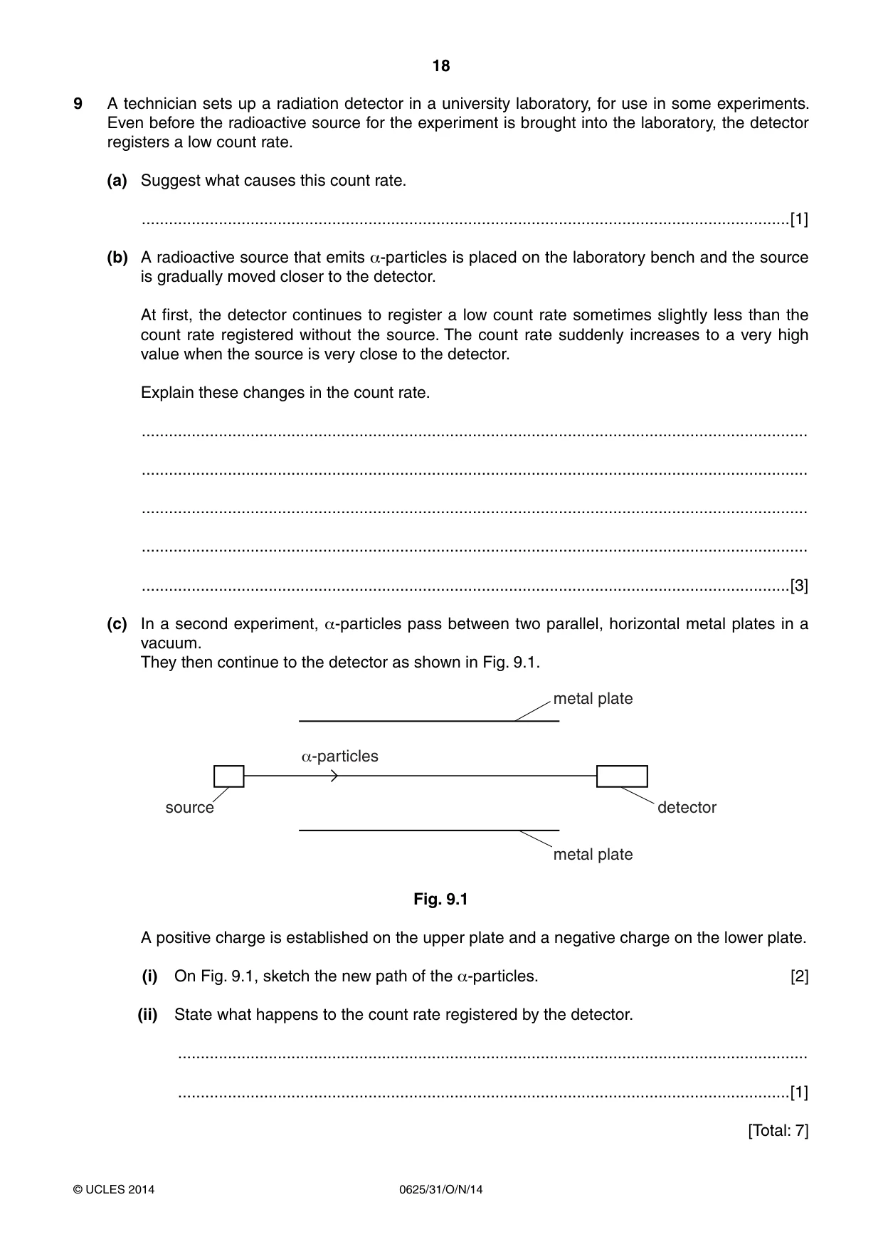 Cambridge IGCSE Physics 0625 2014 Oct/Nov Paper 3 · Variant 1 question paper, page 18 of 20