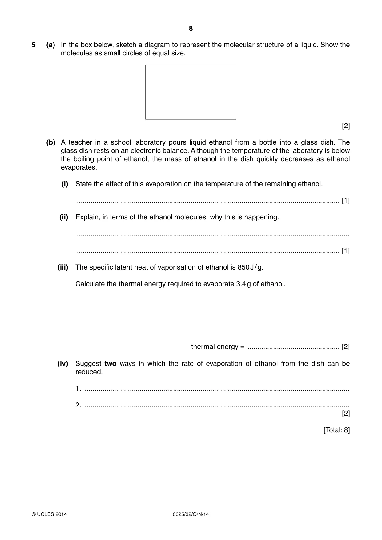 Cambridge IGCSE Physics 0625 2014 Oct/Nov Paper 3 · Variant 2 question paper, page 8 of 16