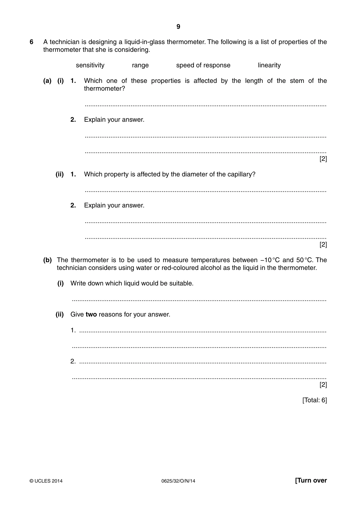 Cambridge IGCSE Physics 0625 2014 Oct/Nov Paper 3 · Variant 2 question paper, page 9 of 16