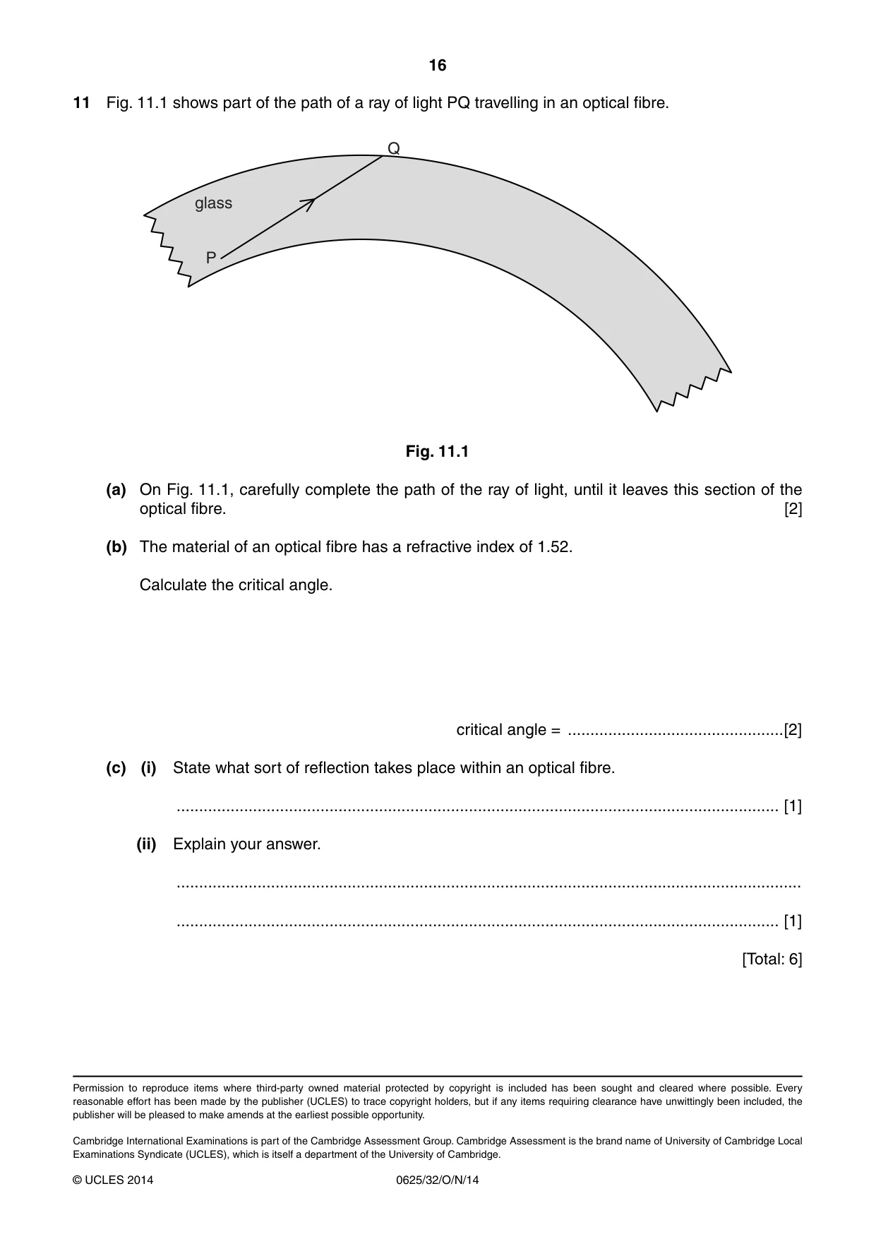 Cambridge IGCSE Physics 0625 2014 Oct/Nov Paper 3 · Variant 2 question paper, page 16 of 16