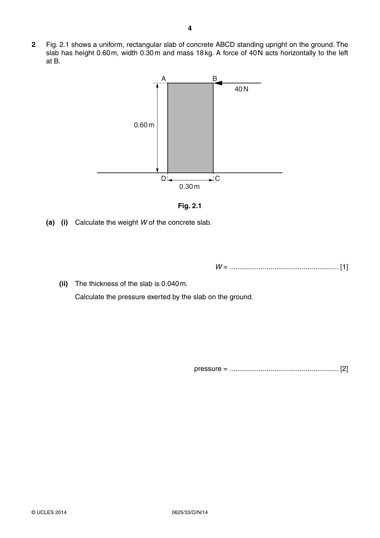 Cambridge IGCSE Physics 0625 2014 Oct/Nov Paper 3 · Variant 3 question paper, page 4 of 20