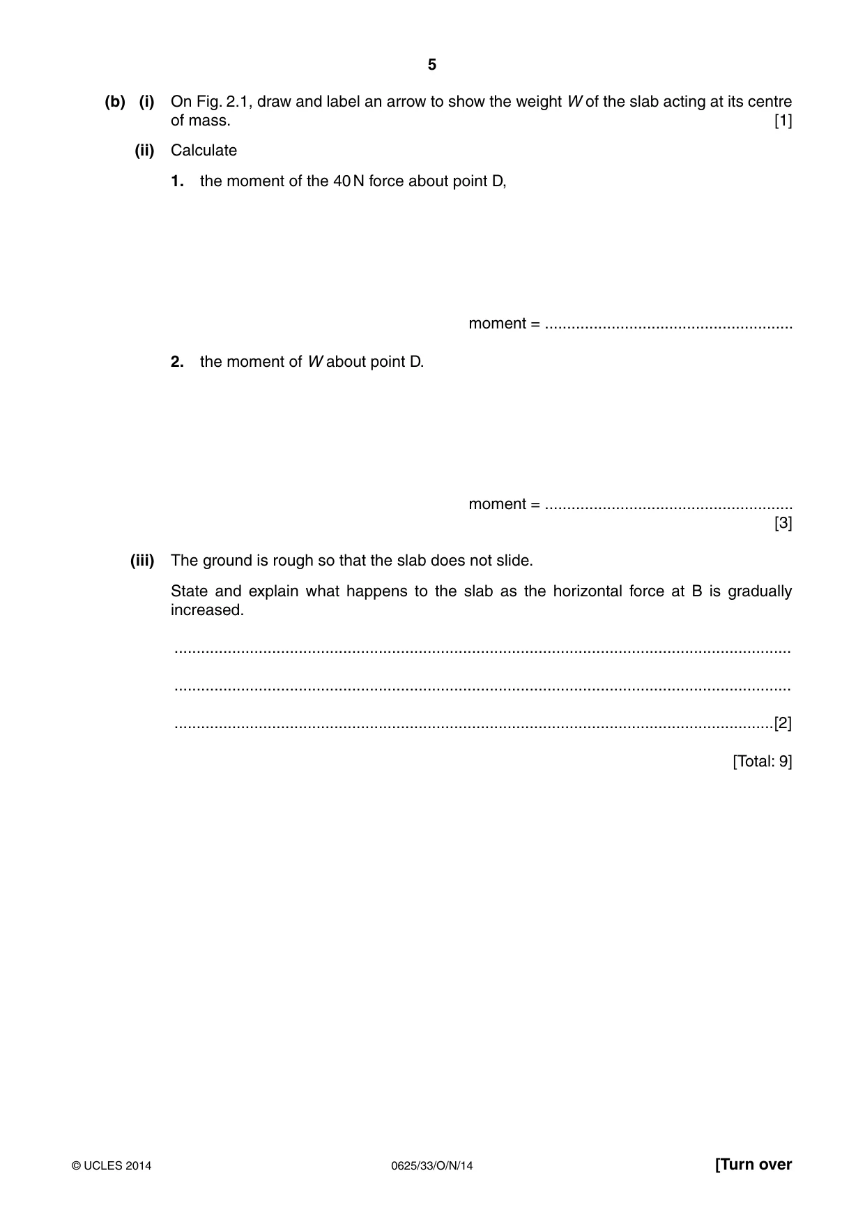 Cambridge IGCSE Physics 0625 2014 Oct/Nov Paper 3 · Variant 3 question paper, page 5 of 20