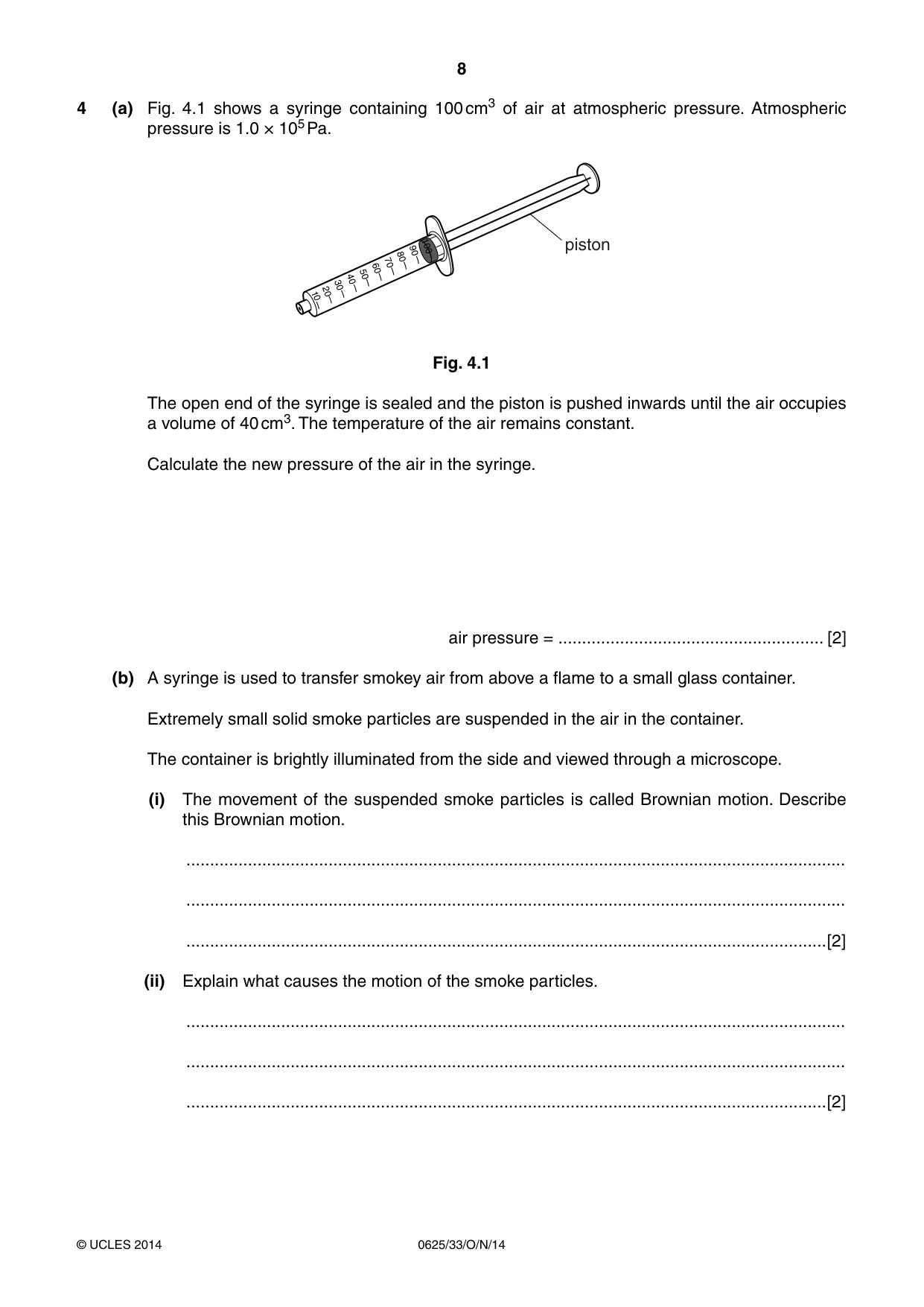 Cambridge IGCSE Physics 0625 2014 Oct/Nov Paper 3 · Variant 3 question paper, page 8 of 20