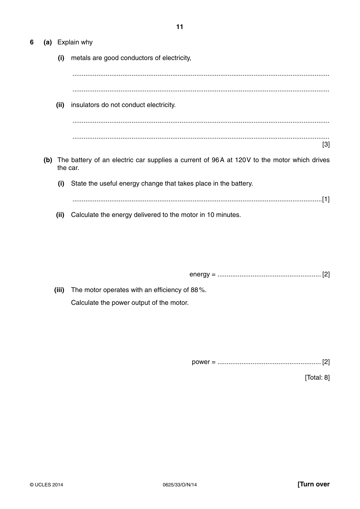 Cambridge IGCSE Physics 0625 2014 Oct/Nov Paper 3 · Variant 3 question paper, page 11 of 20