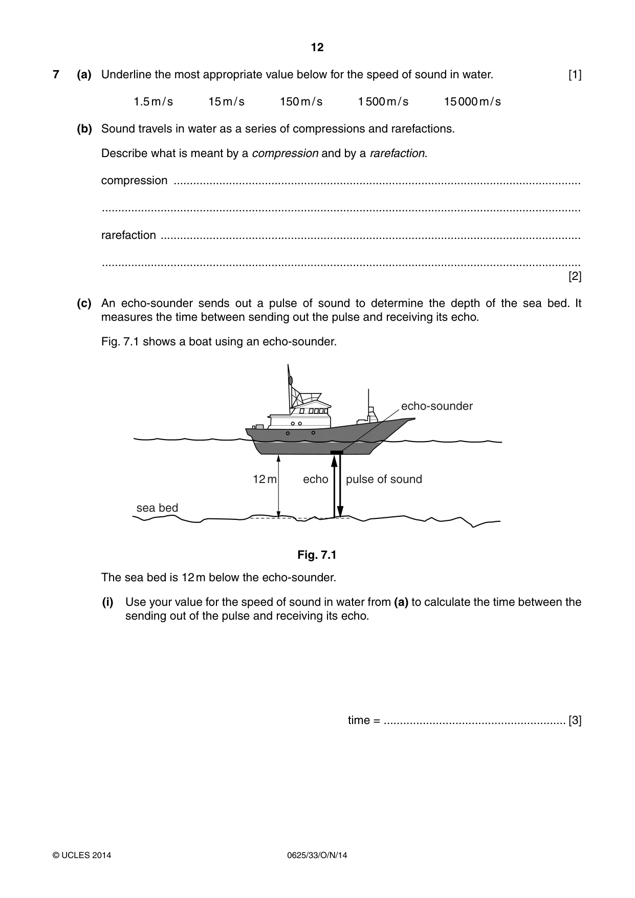 Cambridge IGCSE Physics 0625 2014 Oct/Nov Paper 3 · Variant 3 question paper, page 12 of 20