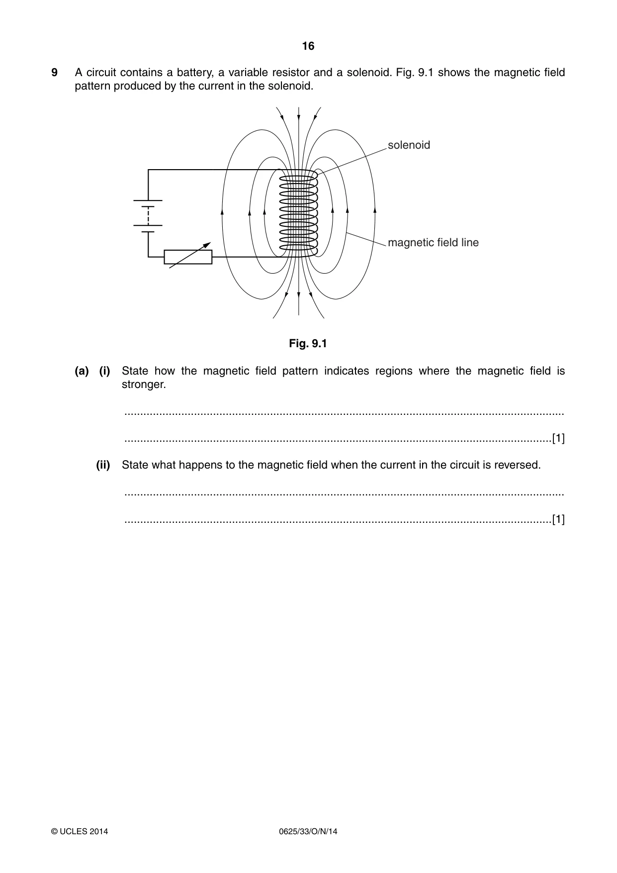 Cambridge IGCSE Physics 0625 2014 Oct/Nov Paper 3 · Variant 3 question paper, page 16 of 20