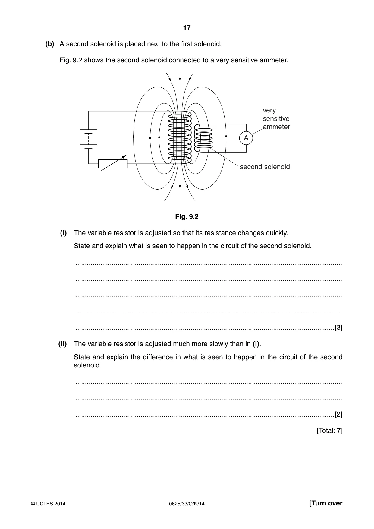 Cambridge IGCSE Physics 0625 2014 Oct/Nov Paper 3 · Variant 3 question paper, page 17 of 20