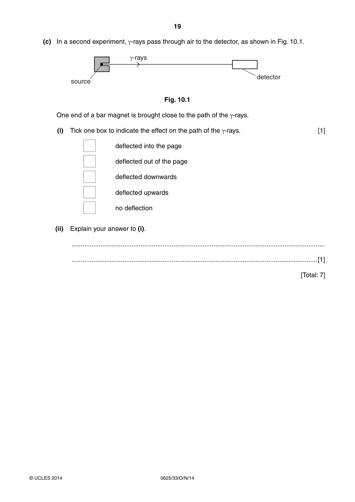 Cambridge IGCSE Physics 0625 2014 Oct/Nov Paper 3 · Variant 3 question paper, page 19 of 20