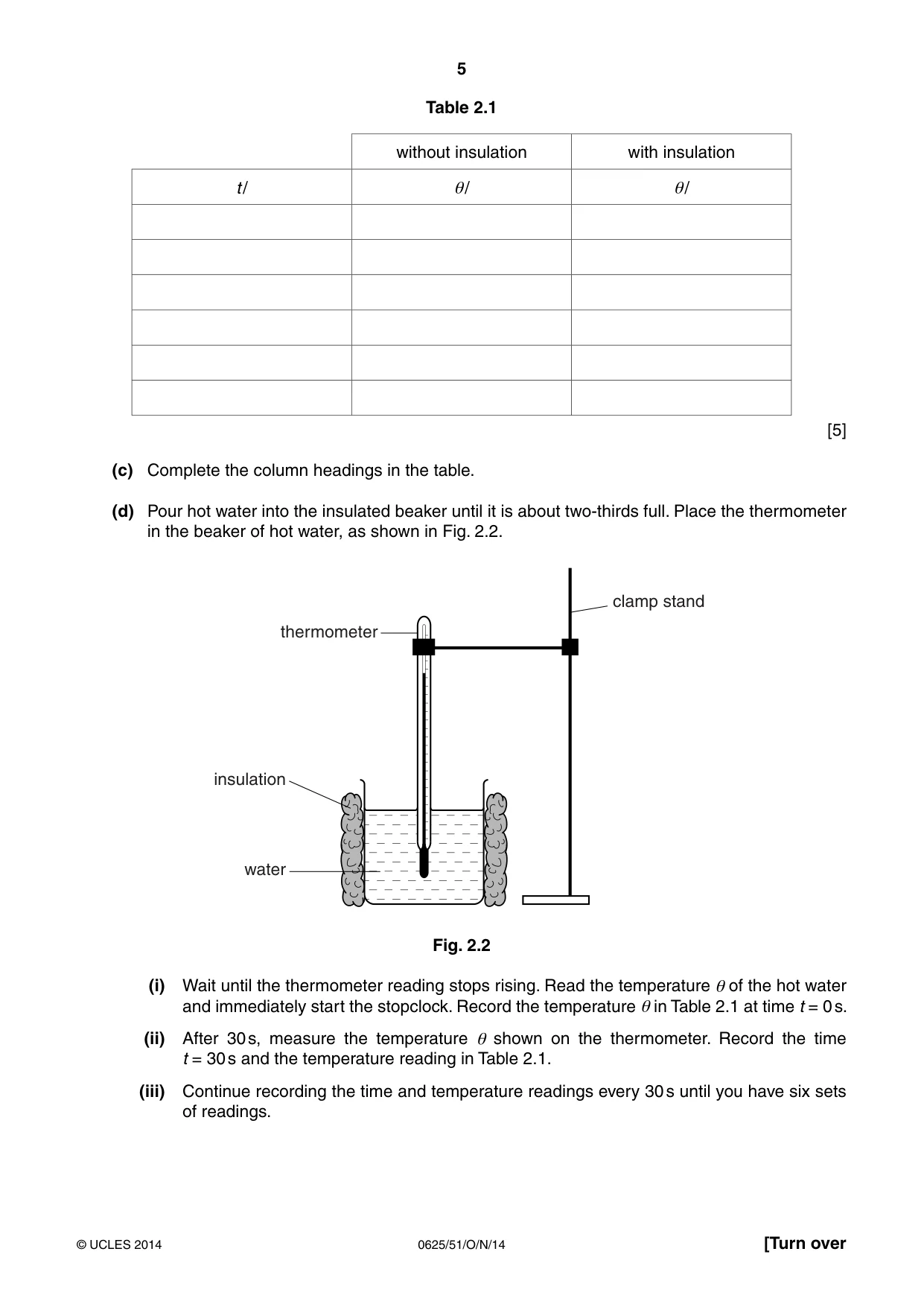 Cambridge IGCSE Physics 0625 2014 Oct/Nov Paper 5 · Variant 1 question paper, page 5 of 12
