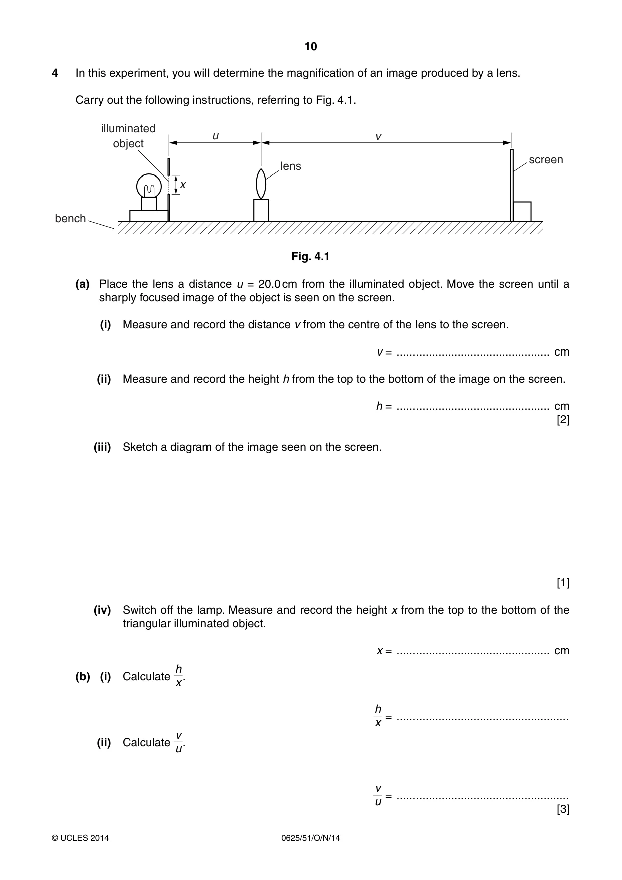 Cambridge IGCSE Physics 0625 2014 Oct/Nov Paper 5 · Variant 1 question paper, page 10 of 12