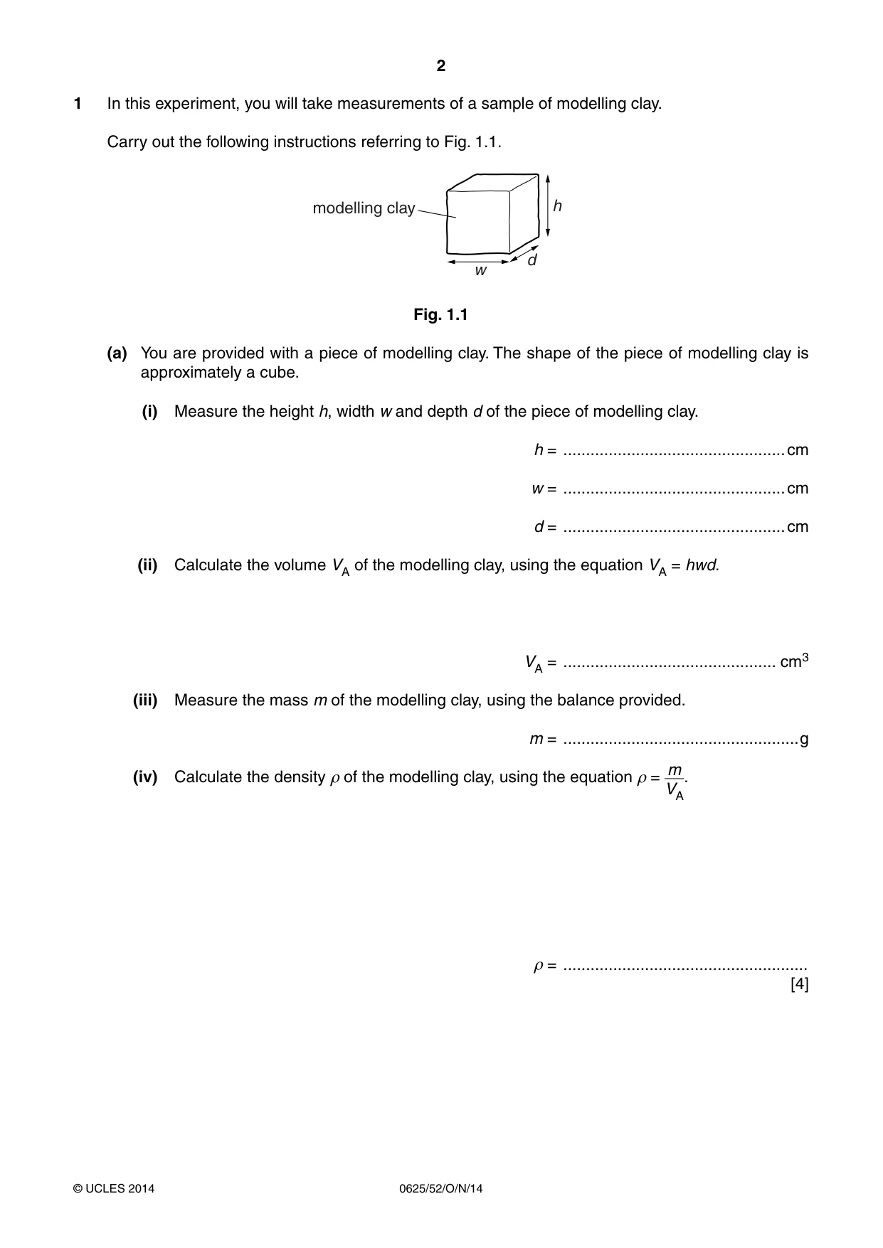 Cambridge IGCSE Physics 0625 2014 Oct/Nov Paper 5 · Variant 2 question paper, page 2 of 12