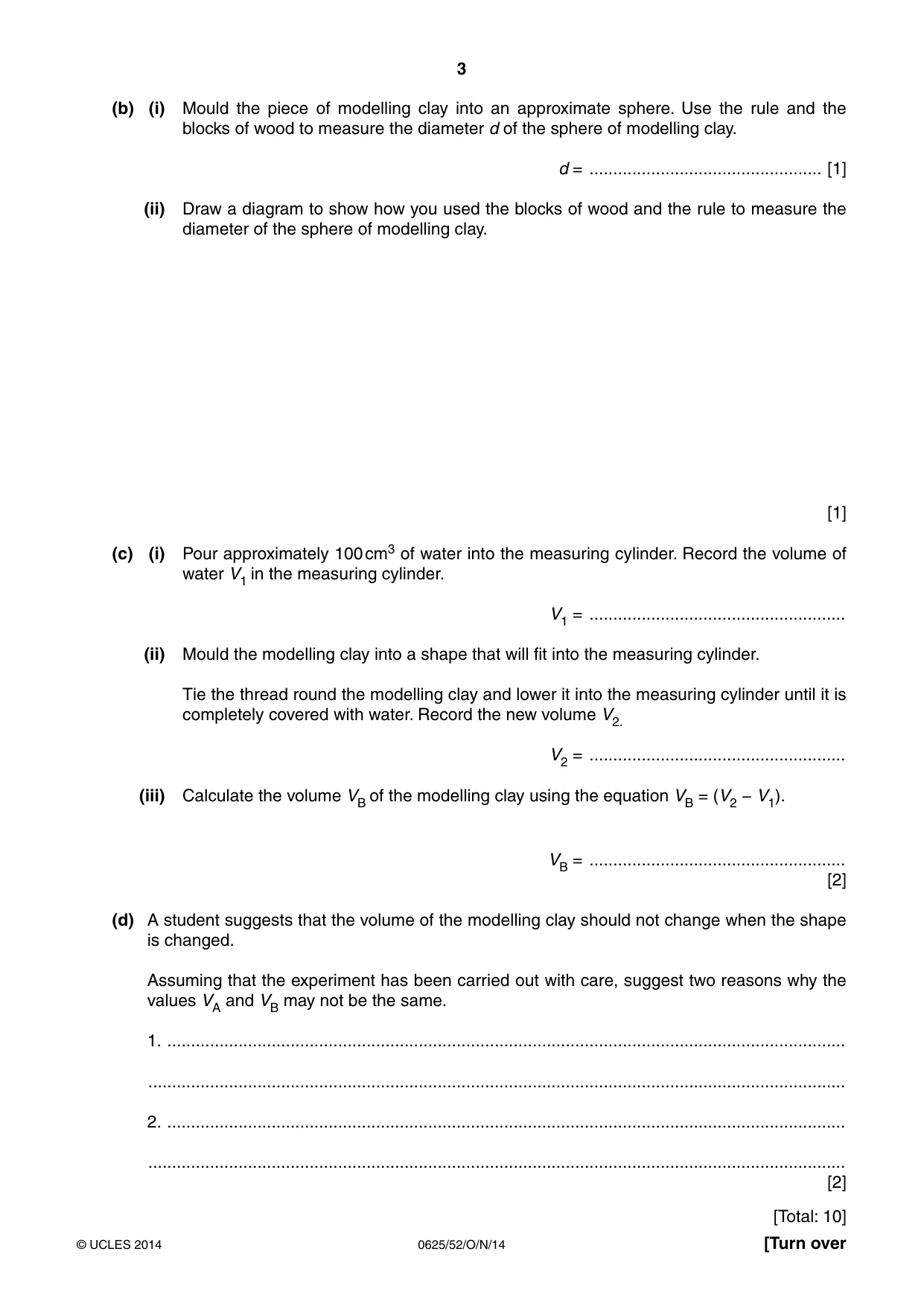 Cambridge IGCSE Physics 0625 2014 Oct/Nov Paper 5 · Variant 2 question paper, page 3 of 12
