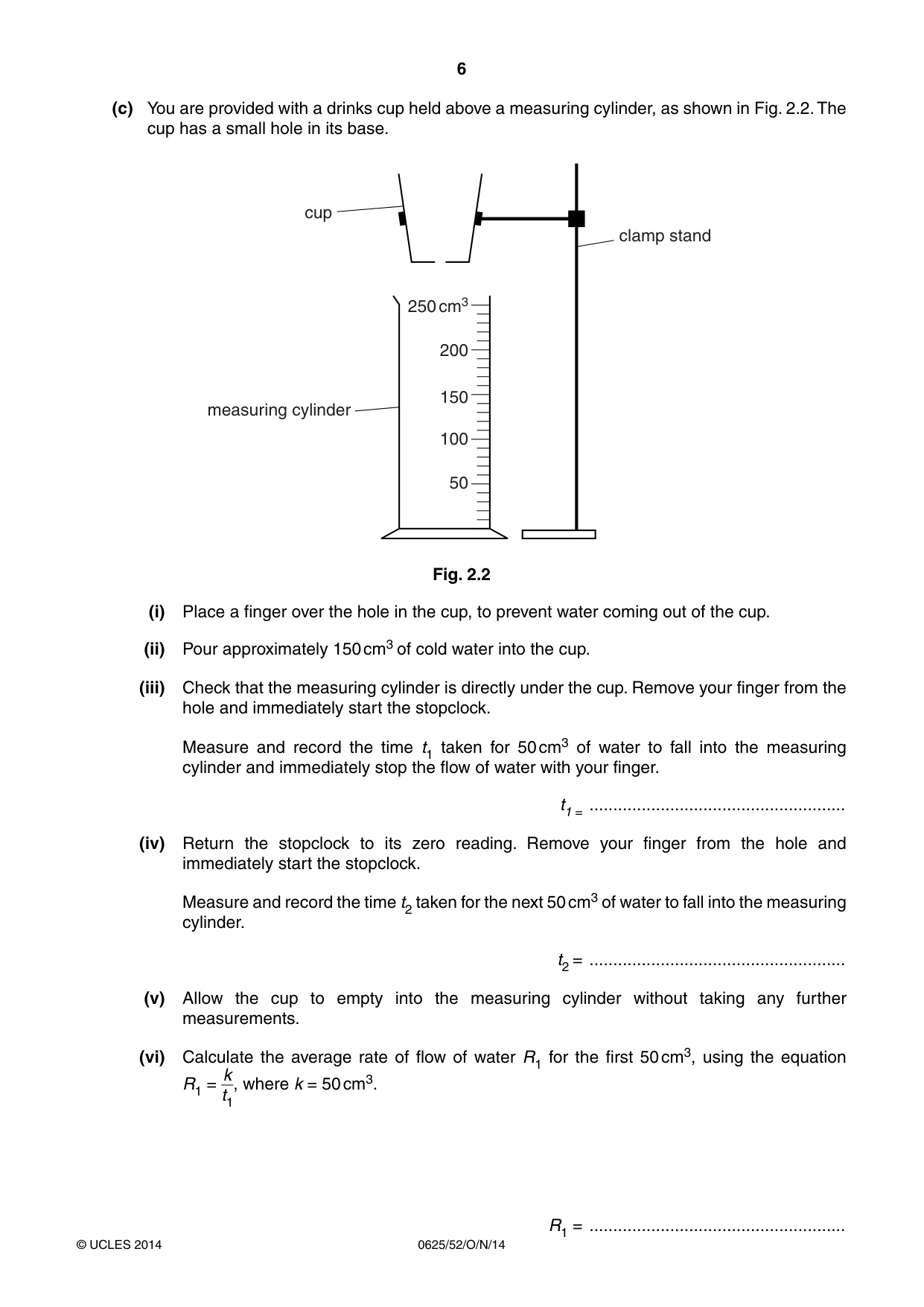 Cambridge IGCSE Physics 0625 2014 Oct/Nov Paper 5 · Variant 2 question paper, page 6 of 12