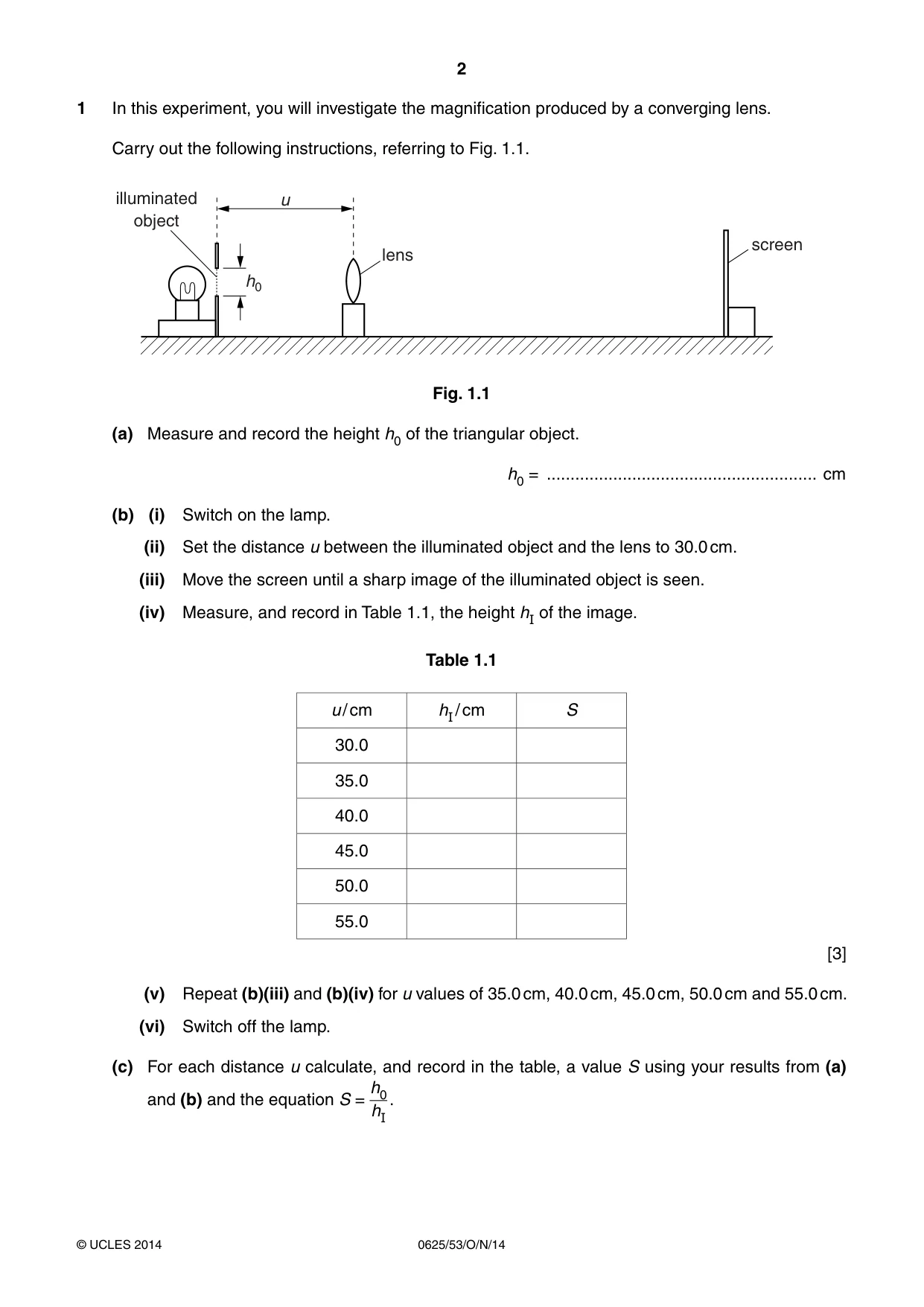 Cambridge IGCSE Physics 0625 2014 Oct/Nov Paper 5 · Variant 3 question paper, page 2 of 12
